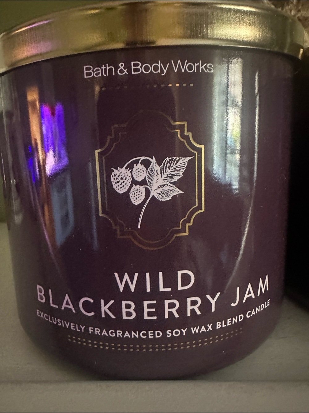 Bath & Body Works Wild Blackberry Jam Candle Bundle Deep Purple - Picture 2 of 3
